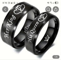 Double Edged Matching Black Ring Set